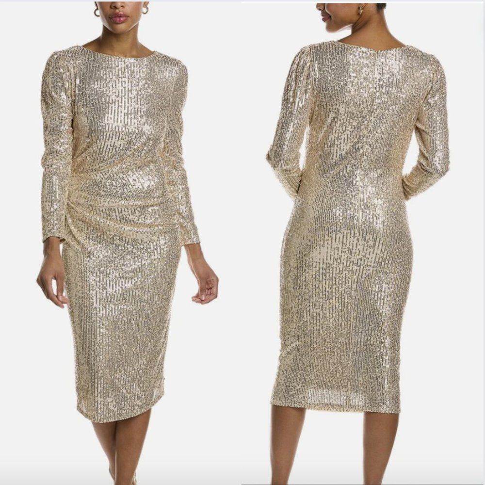 NWT Nanette Lepore Sequined Midi Dress in Champagne